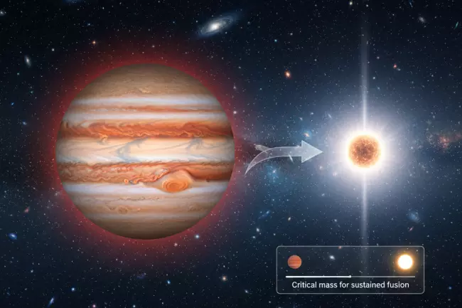 Недостаток массы Юпитера для звезды