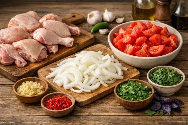 Пошаговый рецепт чахохбили с курицей и томатами