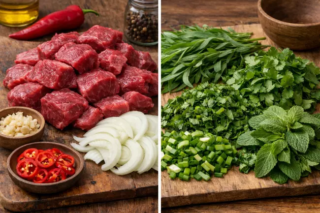 Чакапули с говядиной и зеленью рецепт