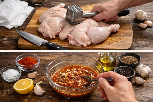 Пошаговый рецепт цыплёнка табака с чесноком