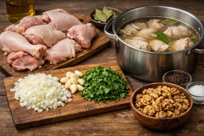 Курица с грецкими орехами по-грузински рецепт
