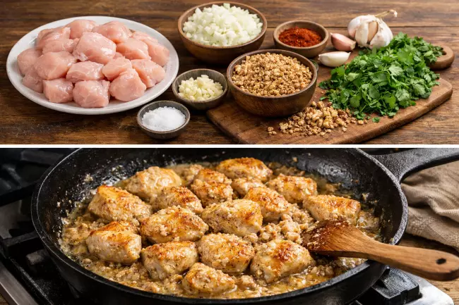 Курица с ореховым соусом по-грузински