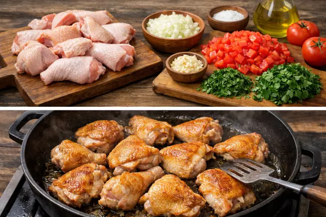 Курица по-грузински в томатно-чесночном соусе