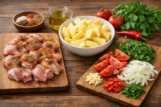 Оджахури с курицей и картошкой рецепт