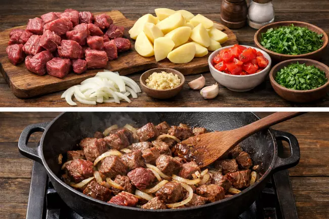 Оджахури из говядины с картофелем рецепт