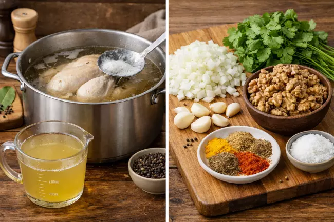 Сациви из курицы с ореховым соусом