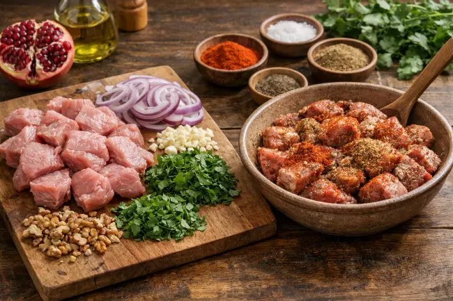 Свинина с гранатовым соусом по-грузински рецепт