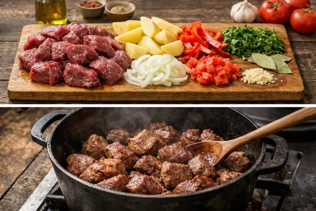 Жаркое из говядины по-грузински с картошкой