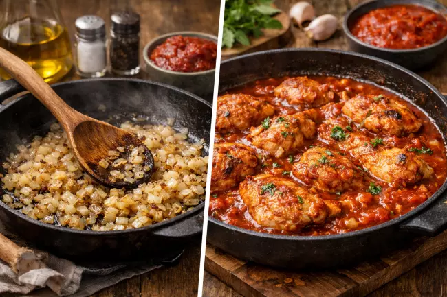 Курица по-грузински в томатно-чесночном соусе