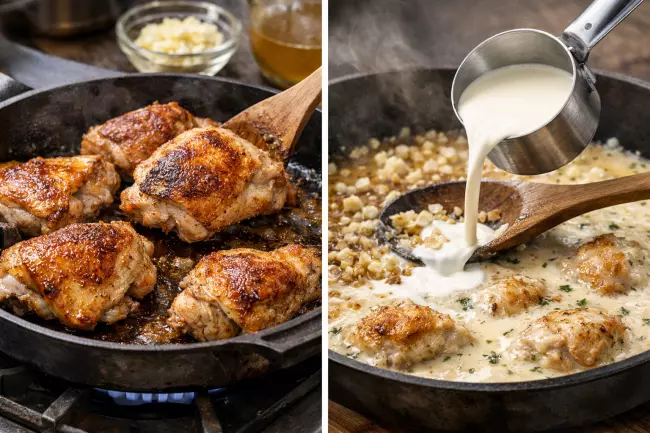 Шкмерули из курицы в сливочном соусе