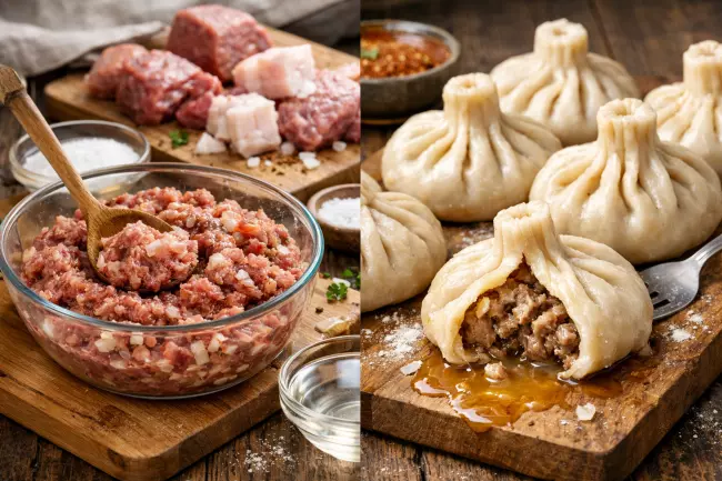 Сочная начинка для хинкали с мясом