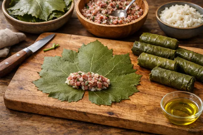 Долма по-грузински с мясом и рисом