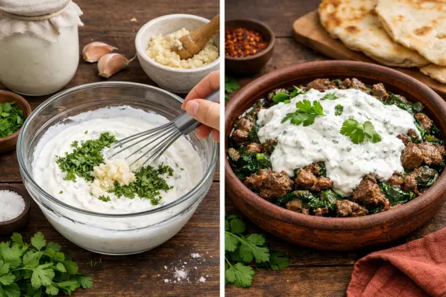 Борани с мясом и мацони по-грузински