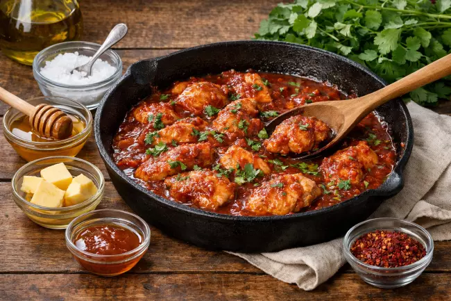 Курица в соусе ткемали по-грузински