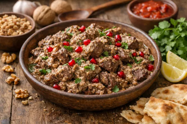 Говядина с орехами по-грузински: баланс вкуса