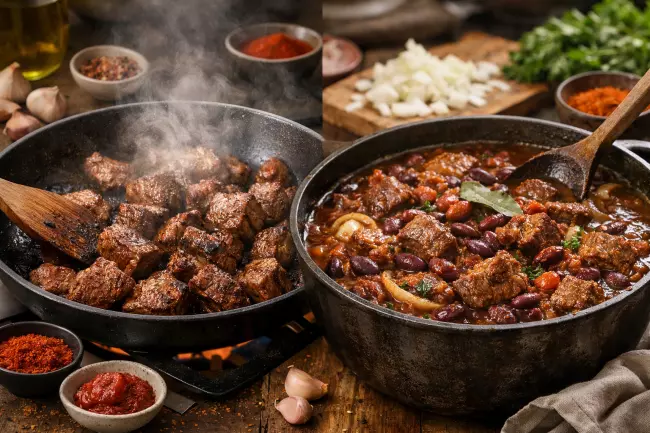 Лобио с мясом и специями рецепт