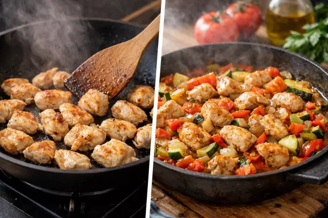 Борани с курицей и овощами по-грузински