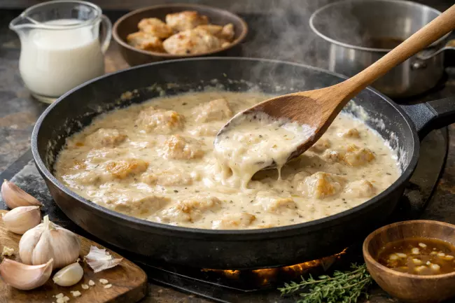 Чкмерули по-грузински с густым ароматным соусом