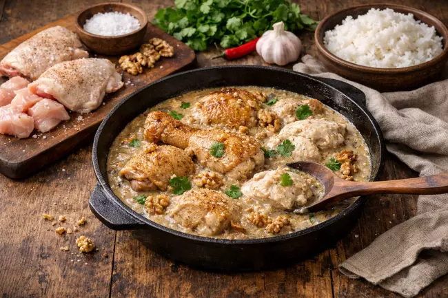 Курица в ореховом соусе по-грузински