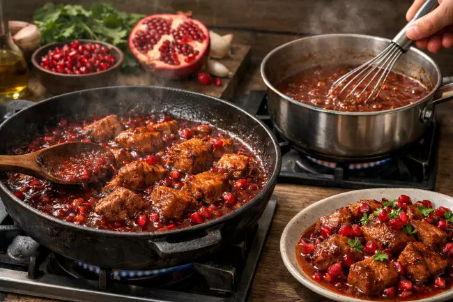 Свинина с гранатовым соусом по-грузински рецепт