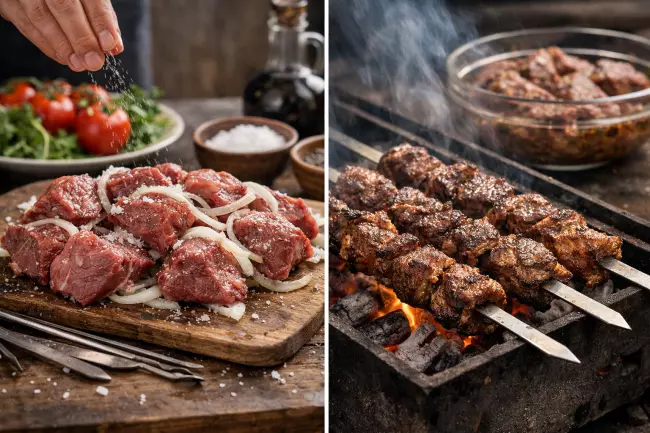 Мцвади из говядины по-грузински