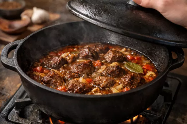 Чашушули из говядины в казане по-грузински