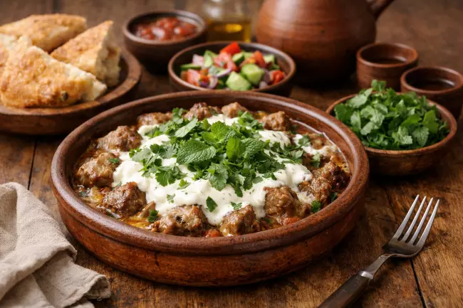 Борани с мясом и мацони по-грузински