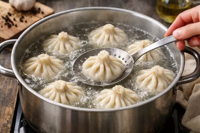 Хинкали с мясом по-грузински: варка без потери сока