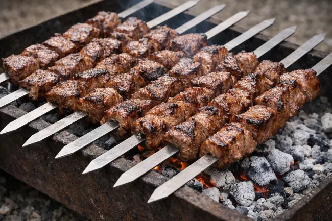 Сочное мцвади из говядины по-грузински