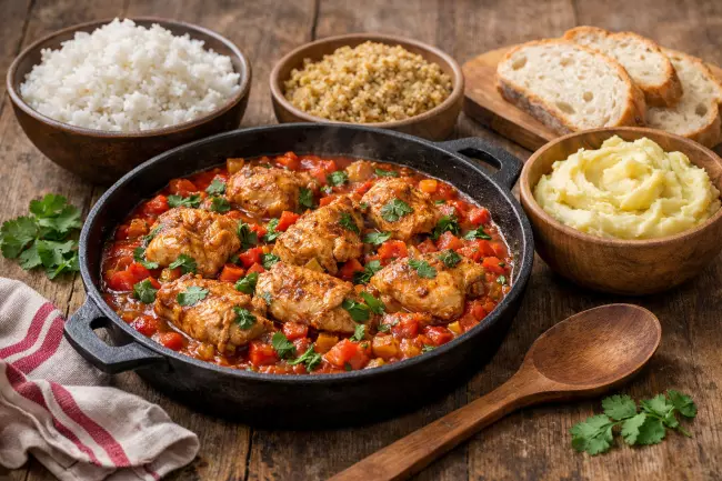 Курица по-грузински с овощами и гарниром