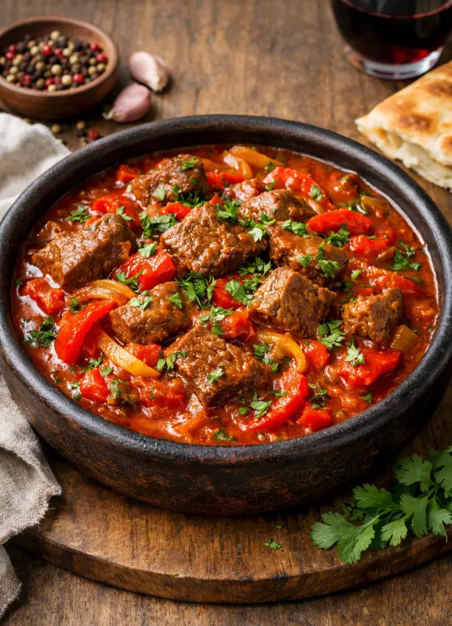 Чашушули из говядины с томатным соусом