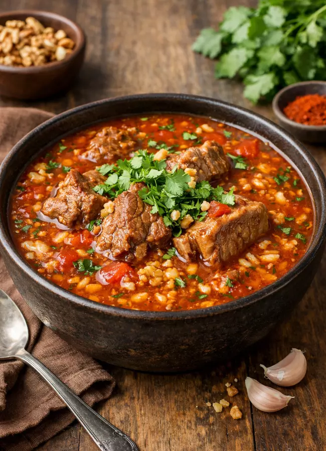 Харчо из говядины с рисом по-грузински