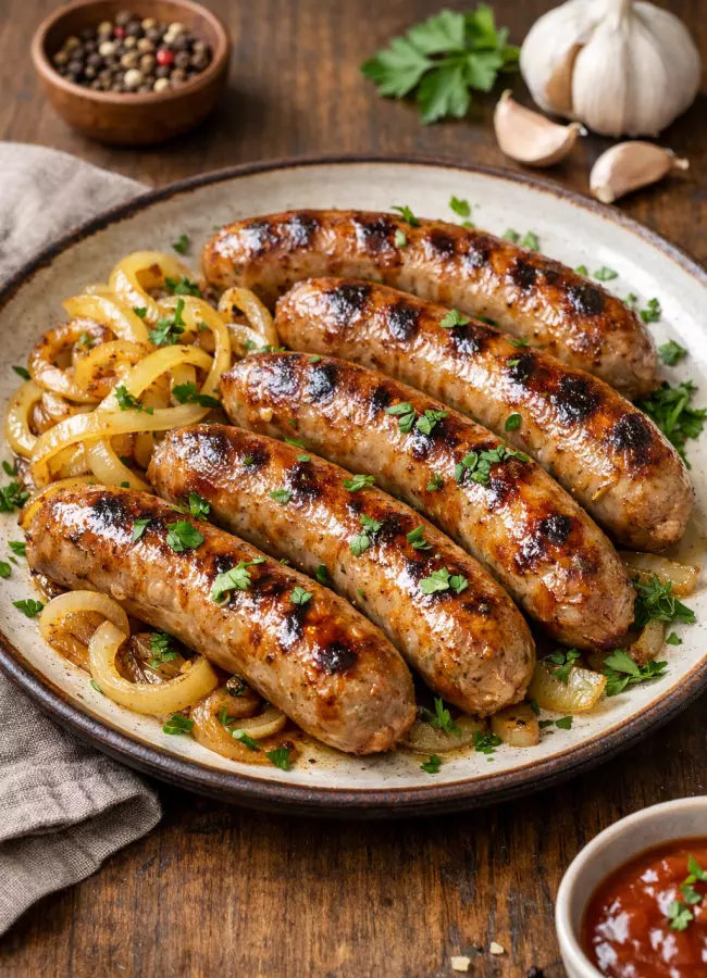 Приготовление купатов на сковороде и аэрогриле