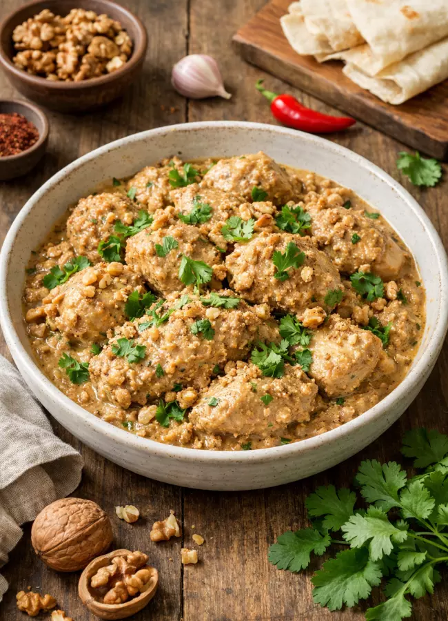 Курица с грецкими орехами по-грузински рецепт