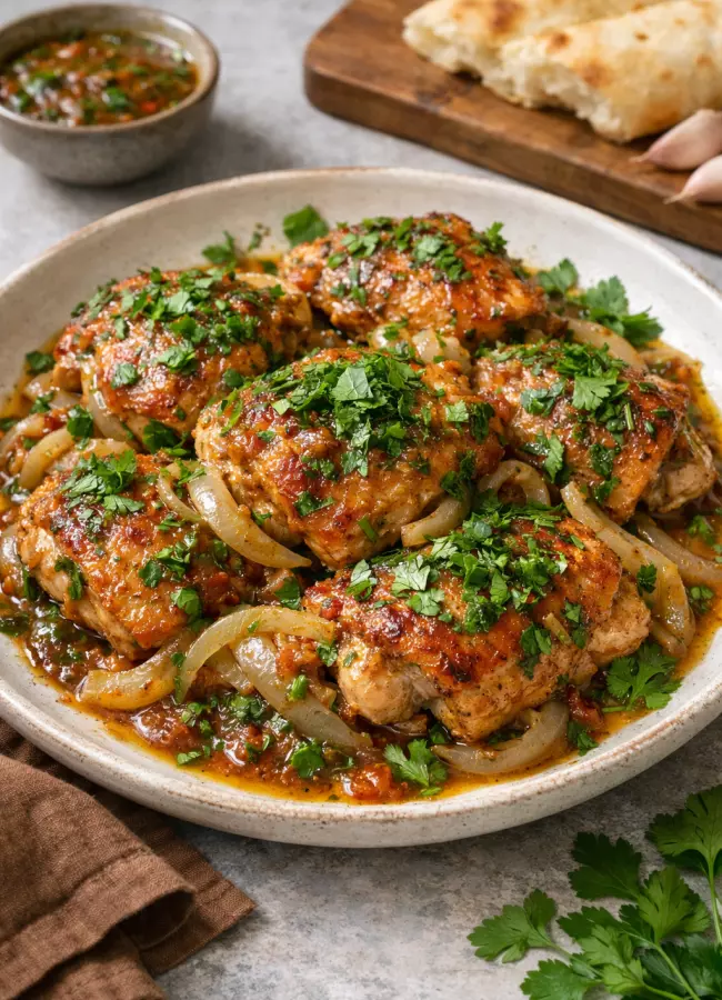 Курица в соусе ткемали по-грузински