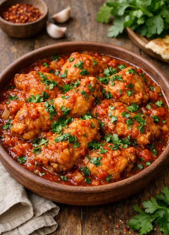 Курица по-грузински в томатно-чесночном соусе