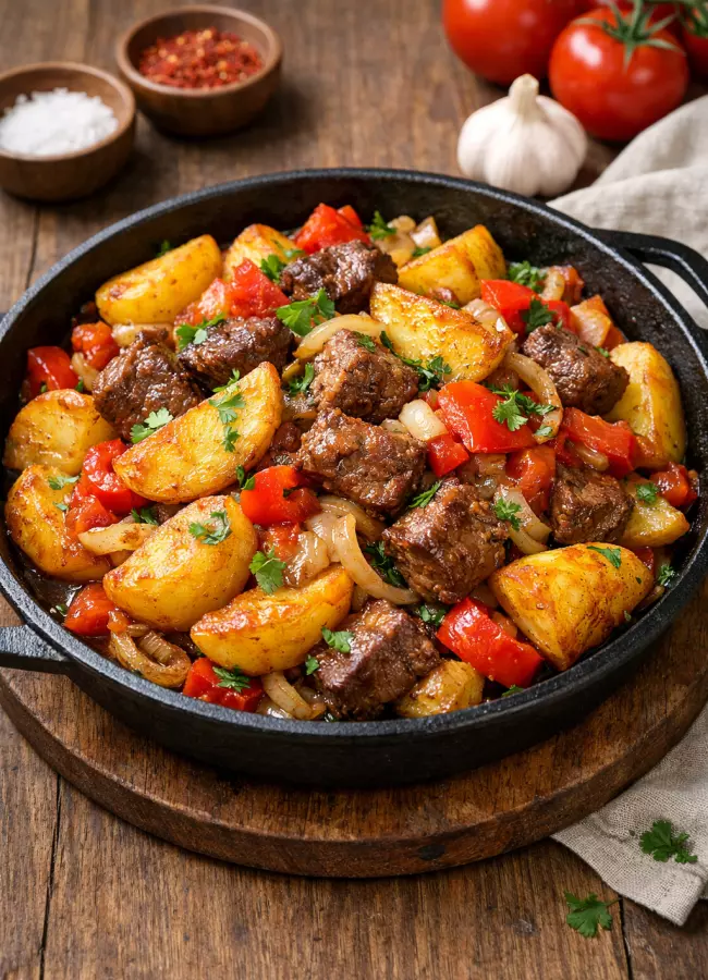 Оджахури из говядины с картофелем