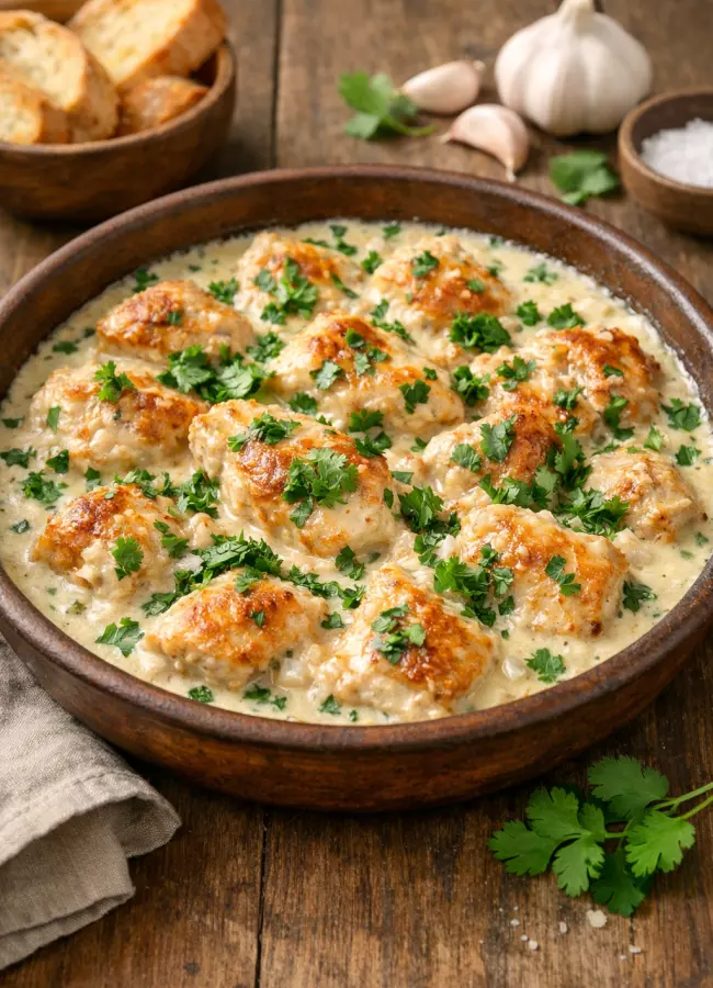 Шкмерули из курицы в сливочном соусе