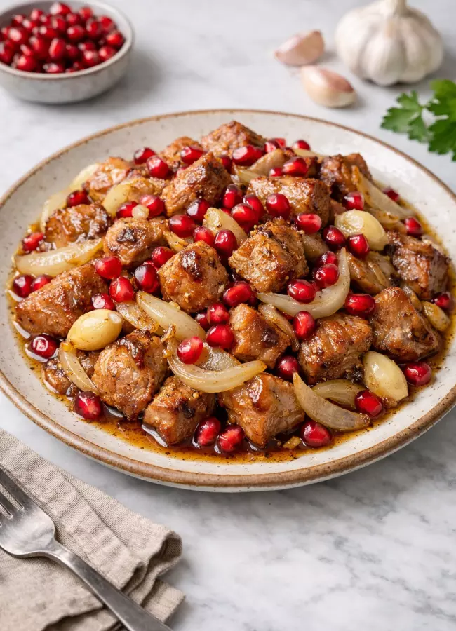 Свинина с гранатом в духовке рецепт