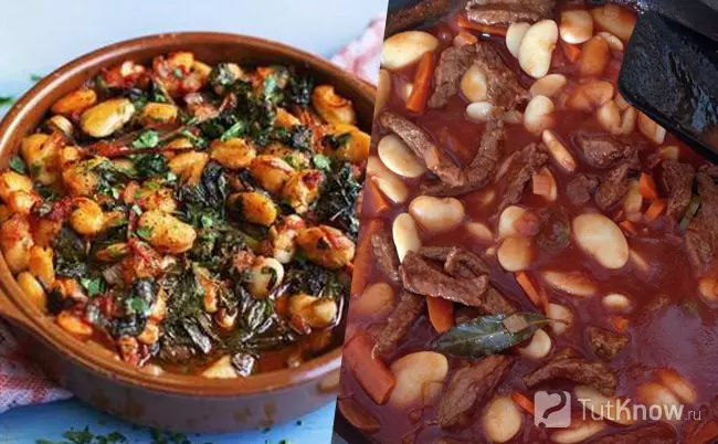 Блюда из лимской фасоли с овощами и мясом