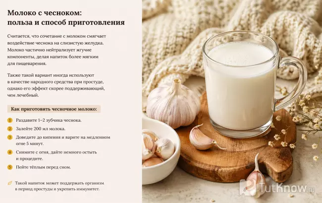 Польза чеснока с молоком