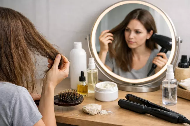 Домашний уход для блеска волос