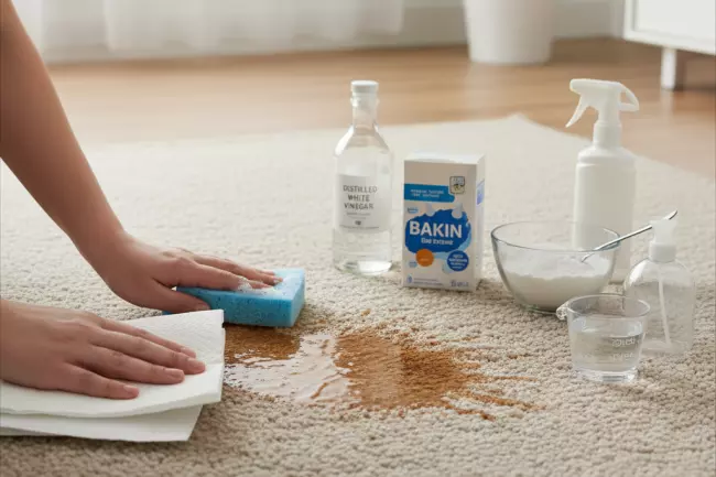 Быстрое удаление пятен с ковра дома