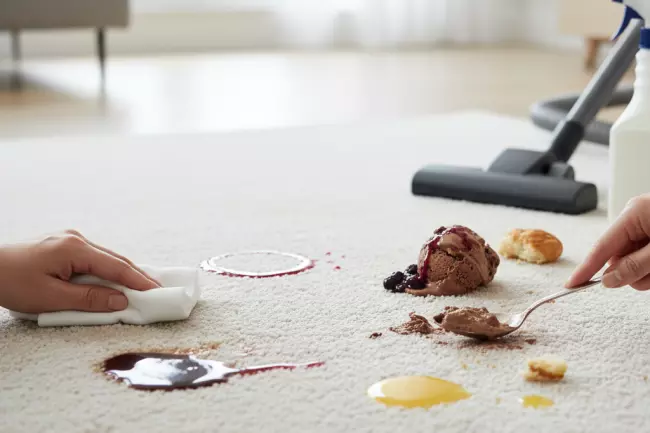 Быстрое удаление пятен с ковра