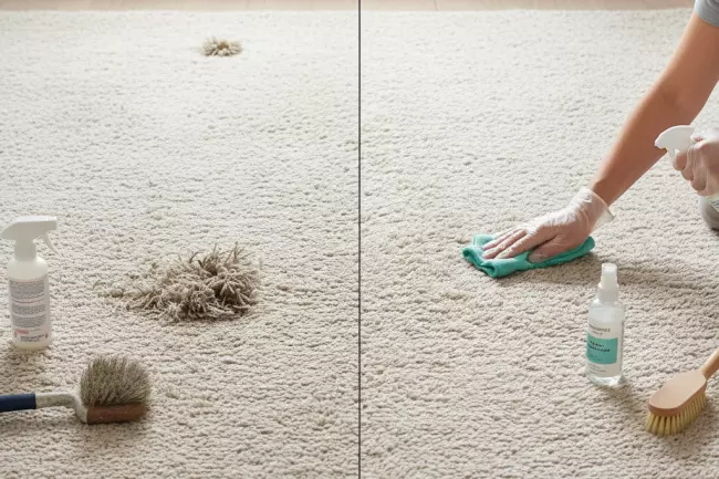 Быстрое удаление пятен с ковра без повреждений