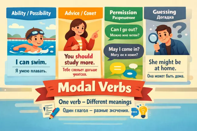 Практика распознавания значений модальных глаголов