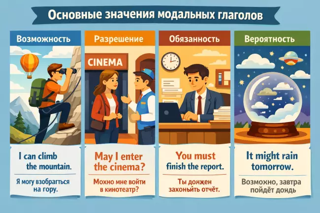 Выбор модального глагола по значению