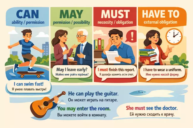 Ошибки с модальными глаголами в английском