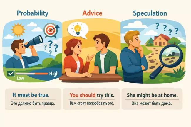 Модальные глаголы B1–B2: вероятность, совет, предположение