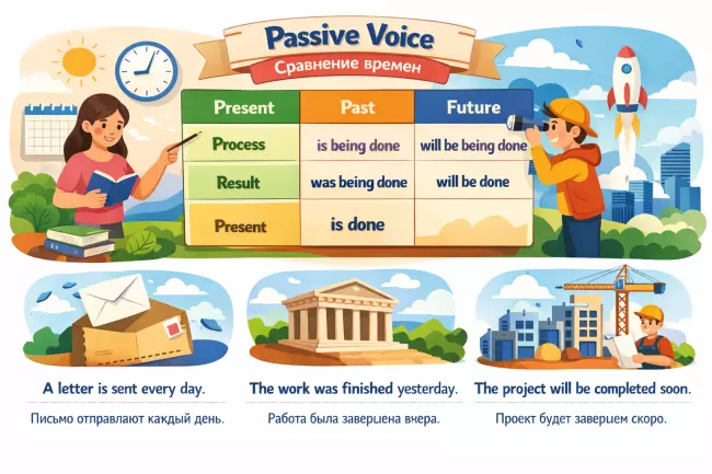 Таблица Passive Voice во всех временах